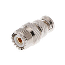 BNC dugó UHF SO239 PL-259 jack aljzathoz RF koaxiális adapterkábel csatlakozó ezüst
