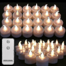 24 flackernde LED-Teelichter, fernbedienbar, batteriebetrieben, flammenlose Kerzen für Zuhause