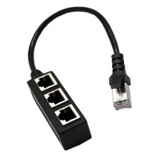 Cable divisor Ethernet RJ45 de 1 macho a 3 hembras con puertos LAN. Adaptador divisor Ethernet para Cat5, Cat5e, Cat6 y Cat7.