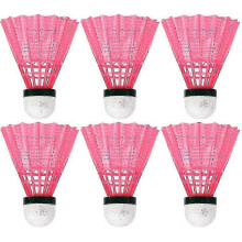 6-teiliges Set strapazierfähiger Badminton-Trainingsbälle für den Außenbereich – Farbe: Rosa