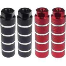 (schwarz/rot) 2 Paar Fahrrad-Stunt-Pegs aus Aluminiumlegierung für 3/8-Zoll-Achsen, schwarz