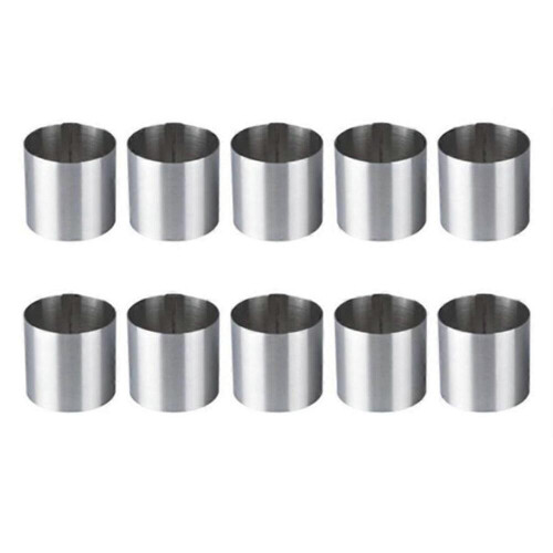 10 τεμάχια από ανοξείδωτο χάλυβα, στρογγυλά δαχτυλίδια μους, κόπτης μπισκό