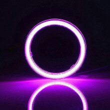 (rosa uten deksel - 140 mm) LED-kjørelyssett for biler og motorsykler, 12 V tåkelys med COB-angeløynehaloringer, 60 mm til 120 mm
