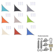 (Kit de fixation accessoire - 5 x 5 x 7,1 m) Voile d'ombrage triangulaire imperméable 3 x 3 x 4,3 m / 4 x 4 x 5,7 m / 5 x 5 x 7,1 m pour jar