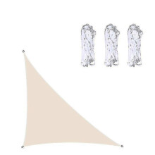 (Beige-5x5x7,1) 3x3x4,3 m / 4x4x5,7 m / 5x5x7,1 m Wasserdichtes Dreieck-Sonnensegel für Garten, Terrasse, Pool und Camping
