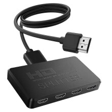 1 ingang, 4 uitgangen, 4K HDMI-compatibele splitter, 1x4 videosplitter, HDTV-splitter, audiosynchronisatie voor tv-boxen, HDTV's, dvd-speler
