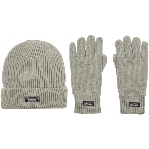 (Mink) Boardmans Thinsulate Chantelle Beanie  with Matching Gloves