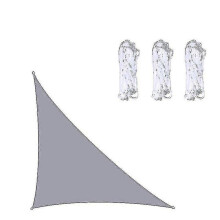 (Szürke-3x3x4,3m)3x3x4,3m/4x4x5,7m/5x5x7,1m Vízálló napellenző vitorla háromszög alakú kerti teraszra, kültéri napellenzőkre, me