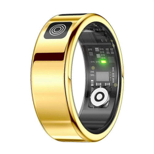(Klar guld størrelse 12) SR08 digital display smart ring søvntracker blodilt pulsmåler ring (magnetisk kabel 1