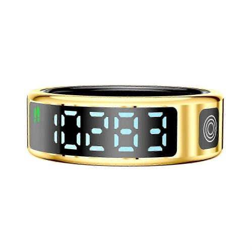 (Klar guld størrelse 12) SR08 digital display smart ring søvntracker blodilt pulsmåler ring (magnetisk kabel 2