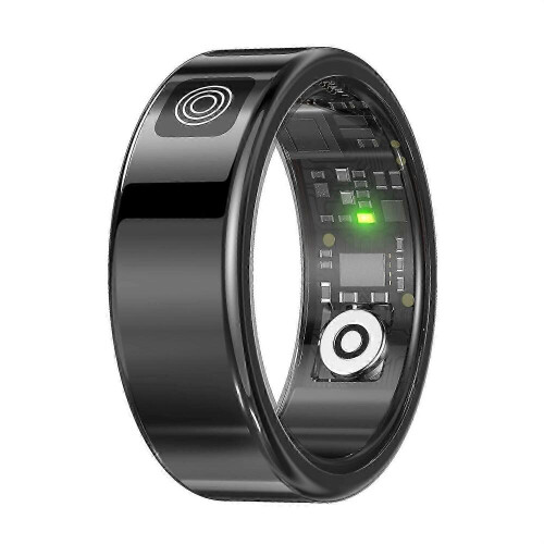 (Klar sort størrelse 13) SR08 digitalt display smart ring søvntracker blodilt pulsmåler ring (magnetisk kabel 1