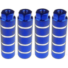 (blauw) 2 paar aluminiumlegering fietsvoetsteunen voor stunts, geschikt voor assen van 3/8 inch, zwart