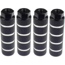 (schwarz) 2 Paar Fahrrad-Stunt-Pegs aus Aluminiumlegierung für 3/8-Zoll-Achsen, Schwarz