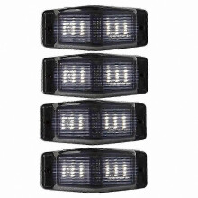 stk. LED-markeringslygter til frontgrill, røghvide blinklys med dobbelt brænder til lastbiler og lastbiler