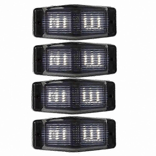 4PCS LED μπροστινά φώτα σήμανσης σχάρας, δείκτες διπλού καυστήρα σε λευκό χρώ