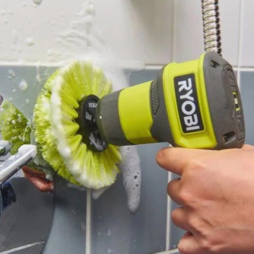 Ryobi Ryobi Medium Bristle Round Scrubber Brush (110mm) RACLRM110 1