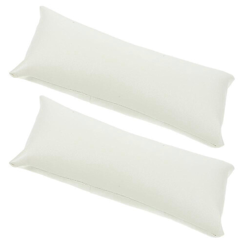 Cuscino espositore per orologi in PU beige con 2 morbidi cuscini.