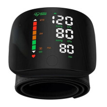 (Lautlose) digitale Blutdruckmessgeräte für das Handgelenk mit großem Display, wiederaufladbar, automatisch, für Zuhause, Reisen und Seniore