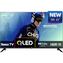CHiQ U43QM9K 43 inch 4K Smart QLED Roku TV, 4K UHD, HDR10 HLG, Dolby Audio, Works with Alexa, DVB-T/T2, Support Apple Air-Play, Google Assistant