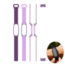 (Viola) Cinturino magnetico regolabile in silicone con custodia per PLAUD NotePin/NotePin