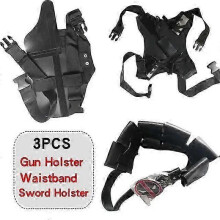 (Belt + Sverdreim + Hylster – Barn én størrelse) Voksen Deadpool Kostyme Zentai Bodysuit Cosplay Maske Halloween Jumpsuit Herre