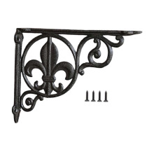 (Estilo A) Soporte decorativo para estante, soporte de hierro fundido resistente, esquina en forma de L de hierro macizo