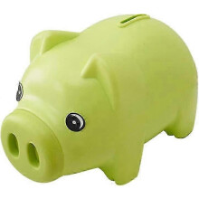 Plastic spaarpot, muntspaarpot, geldverzamelbox, spaarvarkentje (groen) 26 stuks