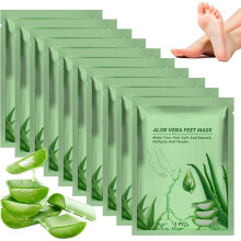 10 Pairs Foot Peel Mask for Hard Skin, Foot Exfoliating Socks, Deeply Hydrates, Callus Remover, Cracked Heel, Dead & Dry Skin, Aloe