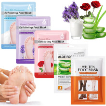 5 Pairs Foot Peel Mask for Hard Skin, Lavender Goat Milk Rose Aloe Whitening Exfoliating Mask Socks, Moisturising Dead Skin Remover Sock