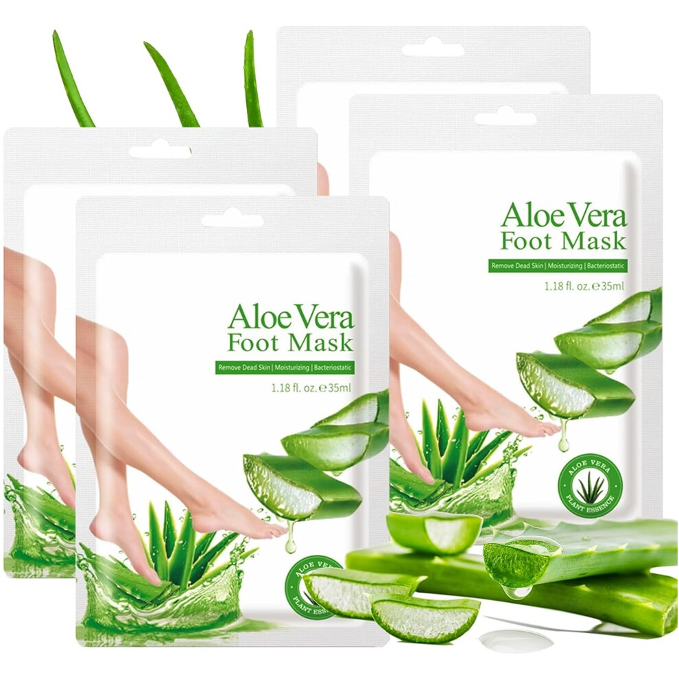 Gogerstar 4 Pairs Foot Peel Mask, Aloe Vera Hydrating Foot Masks, Deep Exfoliation For Smooth Feet, Foot Mask For Removes Dead Skin And Calluses