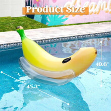 (yellow, 135*58*50cm) Inflatable Banana Boat Pool Float, PVC Raft for Adults & Kids, Water Ride Swimming Ring, Beach Party Water Toy