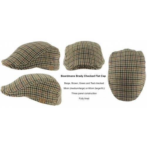 (M-L) Boardmans Brady Checked Flat Cap 2