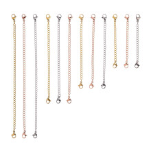 12 Pezzi In Acciaio Inossidabile Collana Extender Bracciale Extender Chain Set 4 Lunghezza Diversa: 6 Pollici 4 Pollici 3 Pollici 2 Pollici (4 Oro, 4