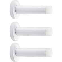 (White) 3Pcs 3.5 Inch Door Stop,Stainless Steel Door Stopper with Rubber Tips Bumper,Wall Mounted Door Protection s202412243786