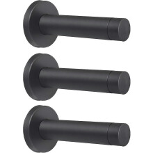 (Black) 3Pcs 3.5 Inch Door Stop,Stainless Steel Door Stopper with Rubber Tips Bumper,Wall Mounted Door Protection s202412243786
