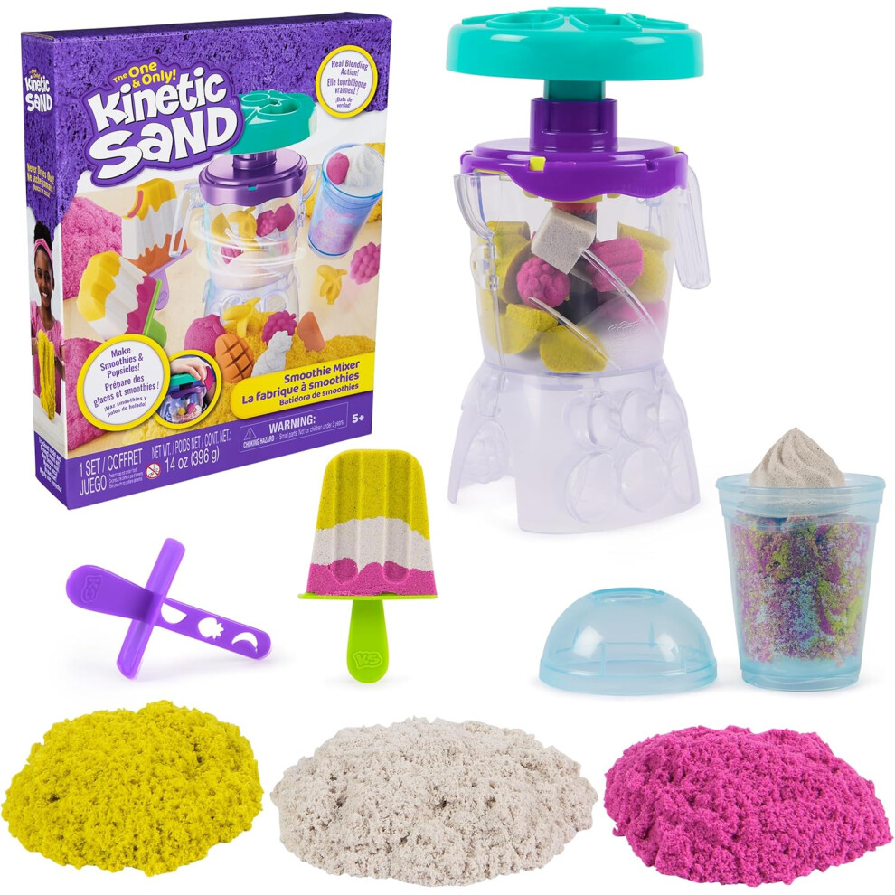Spin Master Kinetic Sand, Smoothie Mixer Playset With 14 Oz Play Sand