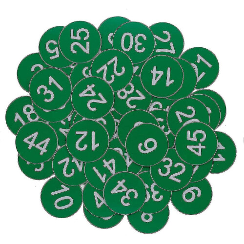 (Green, 1-100) Plastic Number Tags Engraved Numbered Tags Id Tags Key Tags Without Hole S2024123012376