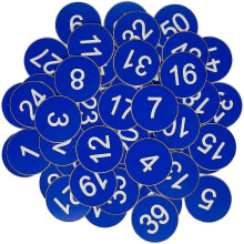 (Blue, 18264) Plastic Number Tags Engraved Numbered Tags Id Tags Key Tags Without Hole S2024123012376