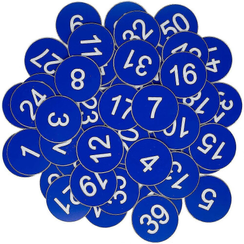 (Blue, 201-300) Plastic Number Tags Engraved Numbered Tags Id Tags Key Tags Without Hole S2024123012376