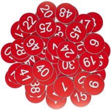 (Red, 201-300) Plastic Number Tags Engraved Numbered Tags Id Tags Key Tags Without Hole S2024123012376