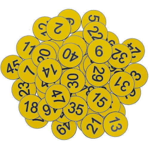(Yellow, 51-100) Plastic Number Tags Engraved Numbered Tags Id Tags Key Tags Without Hole S2024123012376