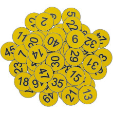 (Yellow, 1-100) Plastic Number Tags Engraved Numbered Tags Id Tags Key Tags Without Hole S2024123012376