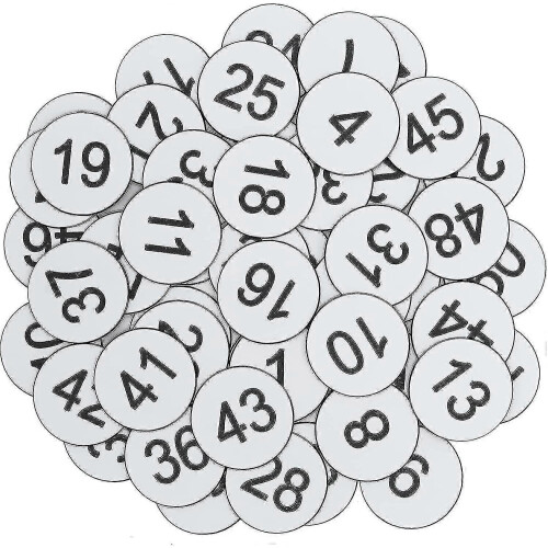 (White, 1-100) Plastic Number Tags Engraved Numbered Tags Id Tags Key Tags Without Hole S2024123012376