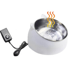 (White) Heated Pet Bowl Winter Dog Bowl Heating Water Bowl Temperature Adjustable Heated Water Bowl For Dogs/cats/rabbits/chickens P20250110669