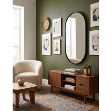 Black Oval Large Wall Mirror Decor 50X30CM