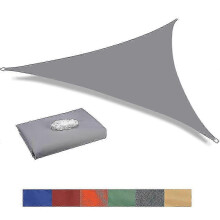 (Dark grey, shade sail hardware kit) Waterproof 10-Size Triangle Sun Shade Sail UV Block Canopy for Outdoor Garden Patio Party with Ropes