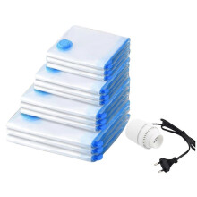 Conjunto de 12 Sacos de Viagem a Vácuo com Bomba Elétrica para Selagem a Vácuo, Ideais para Economizar Espaço na Bagagem