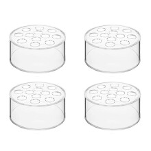 4 Pack Acrylic Flower Vase Round, Clear Vase, Flower Vases for Centerpieces, Floral Low Vases for Di