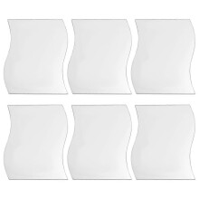 6pcs Mirror wall Wall style square sticker with pattern of silver waves Nursery decoration