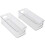 2 Pcs Refrigerator Organizer Bins, Clear Stackable Plastic Food Storage Rack with Handles for Pantry 1